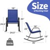 Costway 2/4 PCS Patio Rocking Chair Heavy-Duty Metal Rocker Outdoor Anti-Slip Navy - 3 of 4