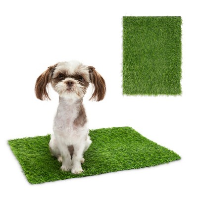 Zodaca 2 Pack Artificial Fake Grass Turfs Pads for Dogs Potty, Outdoor Pet Urine Pee Mats with Drain Holes, 15 x 20 in
