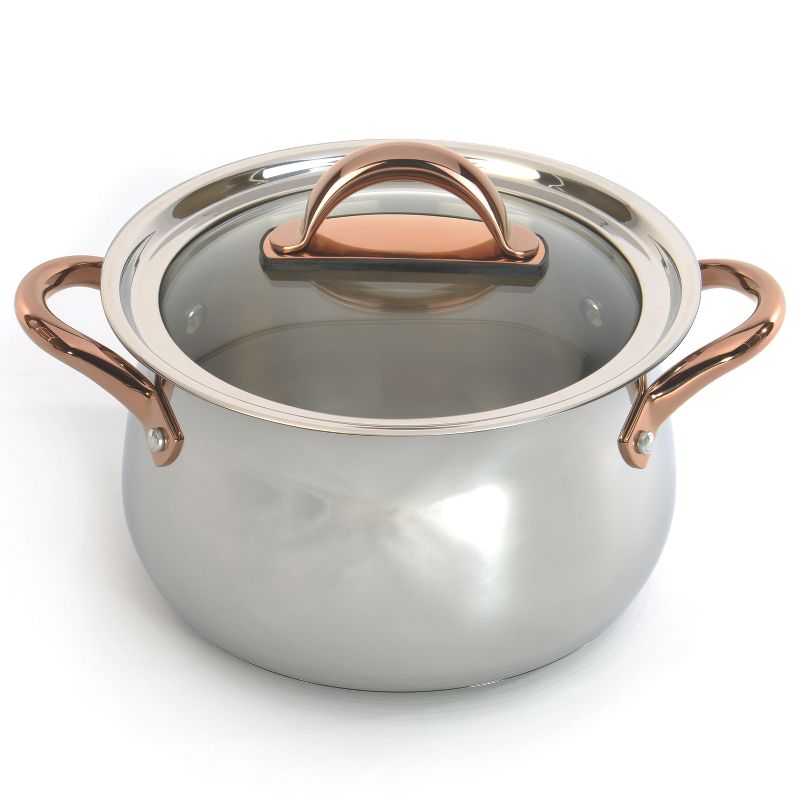 BergHOFF Ouro Gold 18/10 Stainless Steel Stockpot, Glass Lid, 1 of 4