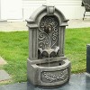 LuxenHome 29.7" H Gray Resin Elegant Wall Freestanding Outdoor Water Fountain with Lights - 4 of 4