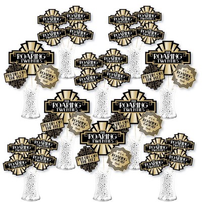 Big Dot of Happiness Roaring 20's - 1920s Art Deco Jazz Party Centerpiece Sticks - Showstopper Table Toppers - 35 Pieces