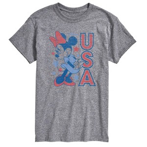 Men's Disney Minnie USA Short Sleeve Graphic T-Shirt - Athletic Heather - 2 X-Large - 1 of 4