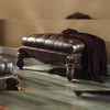 37" Versailles PU Two-Tone Ottoman Dark Brown/Cherry Oak - Acme Furniture - 2 of 4