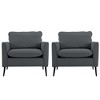 Cat Paw Leather 2-Piece Retro Armchair Set with Pillows - 3 of 4