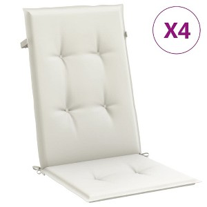 vidaXL Highback Chair Cushions - 4 Pcs Melange Cream - Outdoor/Indoor Seat Pads - 47.2"x19.7"x1.6" - 1 of 4