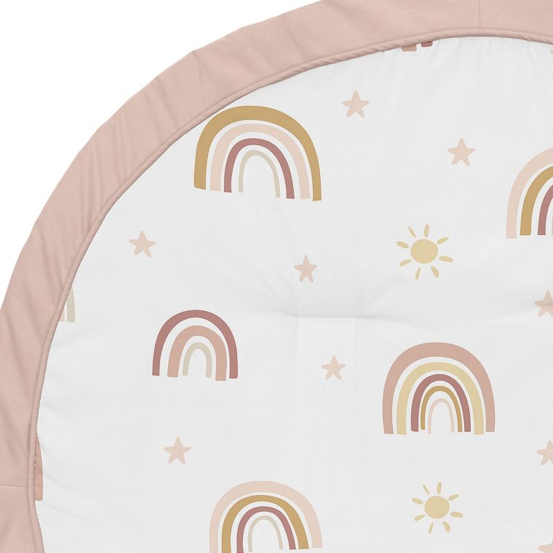 Sweet Jojo Designs Girl Baby Tummy Time Playmat Boho Rainbow Pink Gold and Taupe, 4 of 6