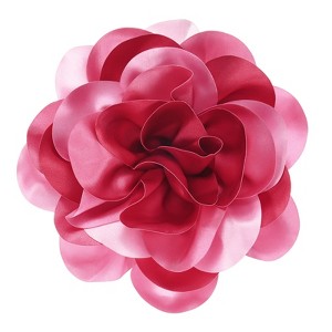 Unique Bargains Alloy Satin Fabric Big Rose Flower Dainty Brooches & Pins 1 Pc - 1 of 4