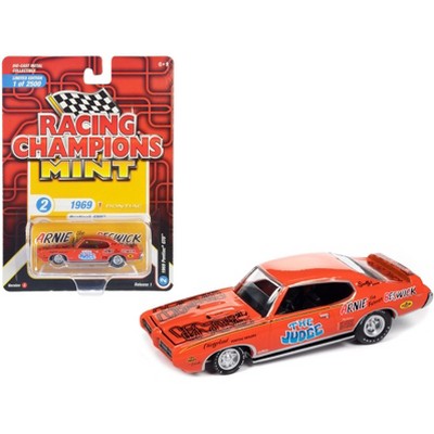1969 Pontiac GTO Orange with Graphics Limited Edition to 2500 pieces Worldwide 1/64 Diecast Model Car by Racing Champions