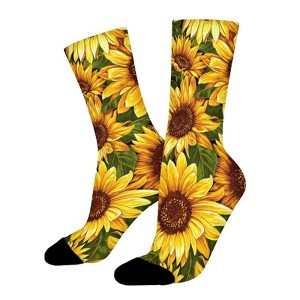 Dsane Bountiful Harvest Sunflowers Women Printed Crew Socks Funny Funky Socks Soft Polyester Novelty Gifts for Artists Men - 1 of 1