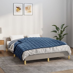 vidaXL Weighted Blanket Blue 53.9"x78.7" 22 lb Fabric - 1 of 4