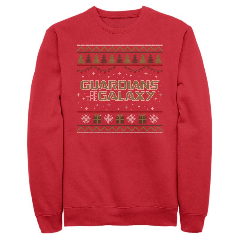 Men's Guardians of the Galaxy Holiday Special Christmas Sweater Print Sweatshirt, 1 of 5