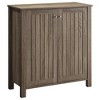 Vynxaria Rustic Dark Taupe 2-Door Shoe Storage Cabinet, Stylish Minimalist Design - 3 of 4