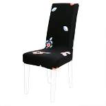 PiccoCasa Stretch Spandex Short Dining Chair Cover Black 20"x20" 1 Pc