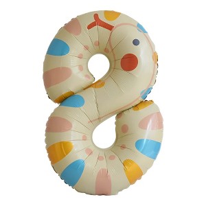 Unique Bargains Number Balloons Animal Print Foil Decoration for Party Birthday - 1 of 4