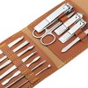 Unique Bargains PU Leather Stainless Steel Pedicure Manicure Set Silver Tone 12 Pcs - 4 of 4
