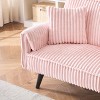 Okak Minimalist Sofa Couches for Living Room Convertible Loveseat Sofa Bed Straight-line Corduroy with Adjustable Backrest & Cup Holder - 4 of 4