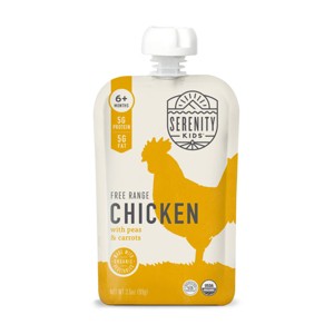 Serenity Kids Free Range Chicken with Organic Peas & Carrots Baby Food Pouch - 3.5oz - 1 of 4