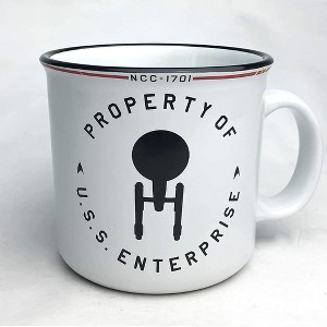 Adult Stark Trek Property of U.S.S. Enterprise 20 Ounce Camper Mug - 1 of 2