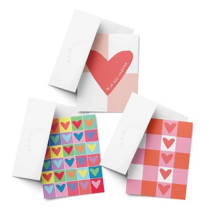 Love/Valentine's Assorted Greeting Card Pack (3ct) "Boo Valentine, Rainbow Hearts, Heart Plaid" by Ramus & Co - 1 of 4