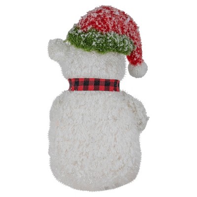 21" Lighted Snowy Polar Bear Christmas Lawn Decoration