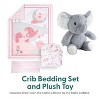 The Peanutshell Pink Elephant Crib Bedding Set and Stuffie Plush Toy - 4 Piece Set - 2 of 4