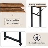 Office Desk L-Shaped Corner Table Rotating Computer Table with Bookshelf and Lockable Casters, Four Installation Methods, Black/Brown-ModernLuxe - 4 of 4
