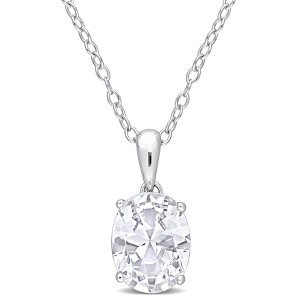 EVERLY JEWELRY | Sterling Silver Pendant with Gemstone and Created Gemstone – Multiple Stone Options - 1 of 4