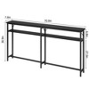 Narrow Console Table, 180 cm Sofa Table with Storage Space, Reinforced H-shaped Design - 2 of 4