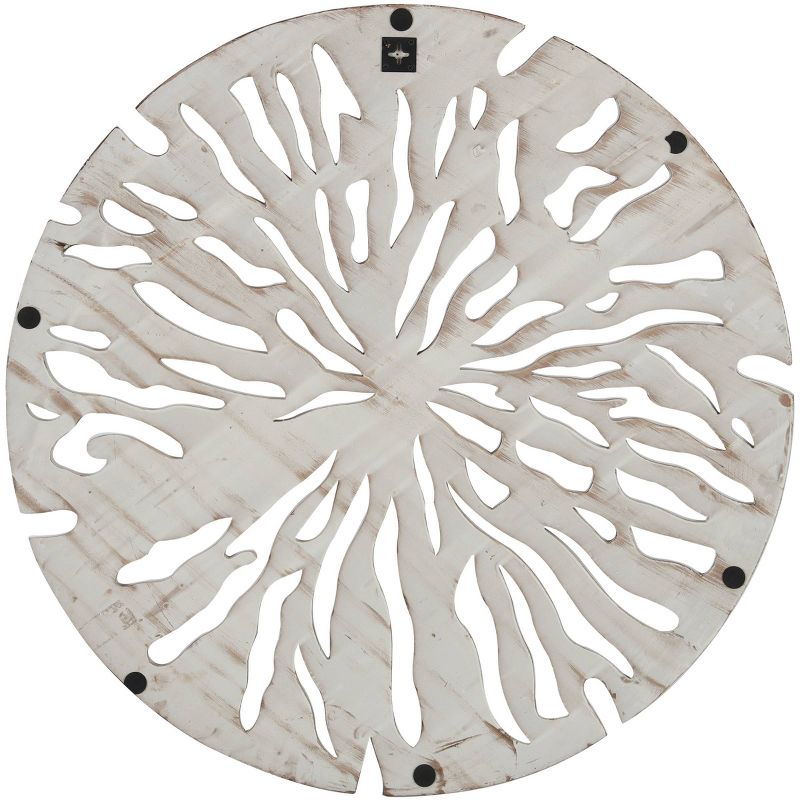 Wood Starburst Handmade Intricately Carved Wall Decor Beige - Olivia & May, 2 of 6