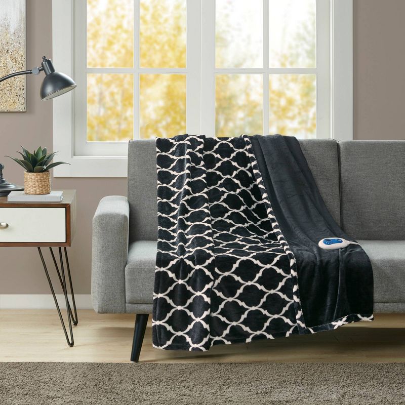 Ogee Printed Oversized Electric Heated Throw Blanket 60x70" - Beautyrest, 3 of 14