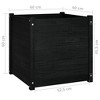 vidaXL Garden Planters 2 pcs Black 23.6"x23.6"x23.6" Solid Wood Pine - 3 of 4