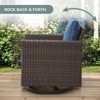 POCASSY Square Armrest Outdoor Swivel Rocker Patio Chairs Set of 2, Brown Wicker Furniture Swivel Patio Chairs for Porch, Poolside, Deck - 4 of 4