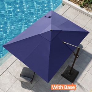 Pellebant 9x11.5FT Cantilever Umbrella Outdoor 360 Degree Rotation Offset Umbrella 6 Heights Adjustable with Base - 1 of 4