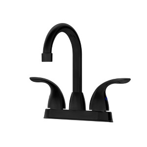 ChicFurnit Bathroom Sink Faucet Two Handle CUPC Certified Matt Black Finish Design for Modern Spaces, Black, 11.02"*10.24"*2.95" - 1 of 4