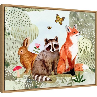 Whimsical Forest Friends Animal Print on Canvas