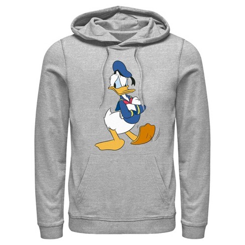 Men s Mickey Friends Donald Duck Impatient Pull Over Hoodie Athletic Heather Small