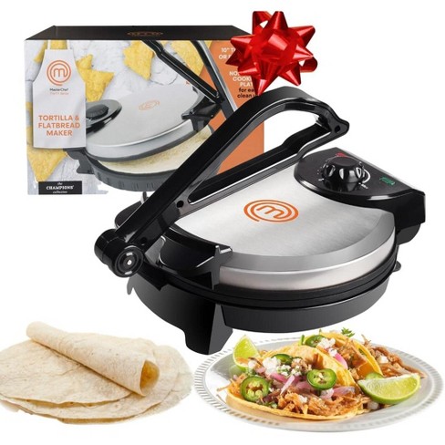 Masterchef Electric Tortilla Maker- Homemade Flatbread Pitas Tortillas-  Heavy Duty Non-stick Cooker Easier Than Tortilla Press : Target