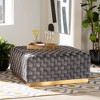 Noah Velvet Fabric Upholstered Square Cocktail Ottoman Gray/Gold - Baxton Studio - 4 of 4