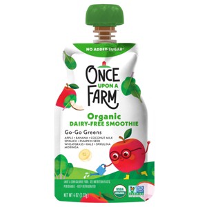 Once Upon A Farm Go-Go Greens Organic Dairy-Free Kids' Smoothie - 4oz Pouch - 1 of 3