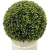 Gulches 24 Inch Ball Topiary Artificial Faux Plant Low Maintenance Indoor Outdoor Decoration with White Pot Home Office Garden Courtyard White - 2 of 4
