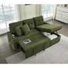 TiramisuBest 3 in 1 Pull Out Couch & L Shaped Sectional Sofa Chenille Convertible Storage Ottoman - 2 of 4