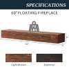 SEVOBAL Decorative Wall Shelf 60" Rustic Wood Fireplace Mantel Wall-Mounted Floating Shelf for Home Decor, Brown, 60"*9"*6" - 2 of 4
