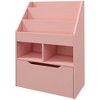 Alilang 23.50 Inch Multi-Tier Storage Shelf with Drawer and Open Compartments - Pink - 4 of 4
