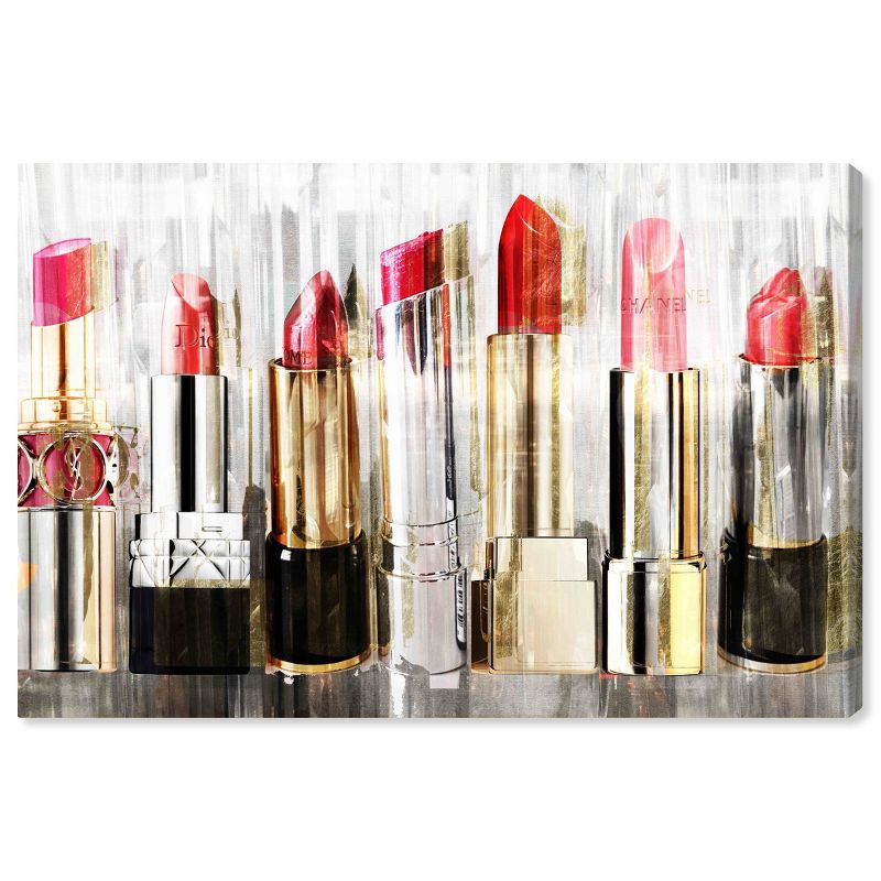 10&#34; x 15&#34; My Lipstick Collection Fashion and Glam Unframed Canvas Wall Art in Gold - Oliver Gal, 1 of 6
