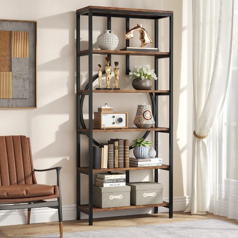 Hommoo 6 tier Bookshelf 70.9 Industrial Bookcase Display Shelf Target