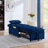 Single Pull Out Velvet Sofa Bed, Convertible Sleeper Chair with Storage Pocket & Adjustable Backrest for Apartment or Dorm-3irtyhousy - 2 of 4