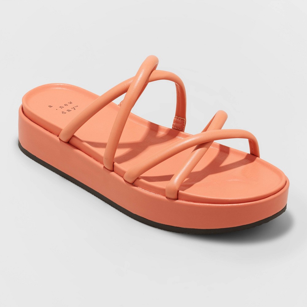 Women's Dory Platform Heels - A New Day Apricot Orange 8