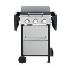 Dolonm 3-Burner Gas Grill w/Stainless Steel Plancha, 36,900BTU, Foldable Side Table & 6 Hooks - Enamel Grids (Black) - 3 of 4