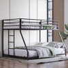Okak 77.8IN Twin-Over-Full Size Metal Bunk Bed with Removable Ladder, No Box Spring Needed Bed Frames, Twin Bunk Beds for Teens and Adults, Black - 2 of 4