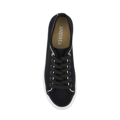 Женские кроссовки Andrea Platform Canvas Sneakers, 63381, Black, 10 — фото 4